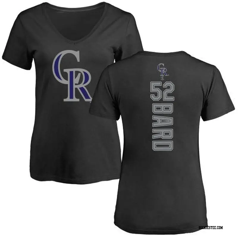 Women's Colorado Rockies ＃52 Daniel Bard Black Backer Slim Fit T-Shirt