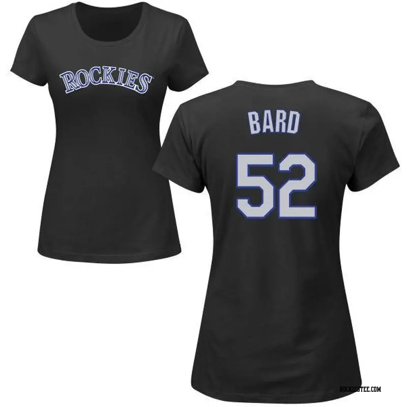 Women's Colorado Rockies ＃52 Daniel Bard Black Roster Name & Number T-Shirt