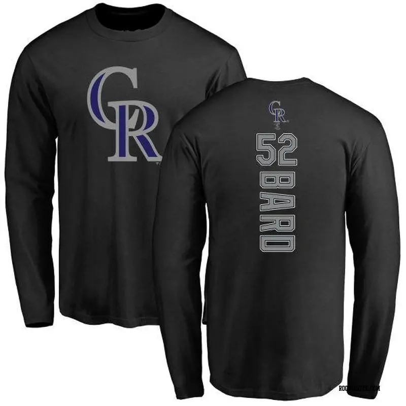 Youth Colorado Rockies ＃52 Daniel Bard Black Backer Long Sleeve T-Shirt