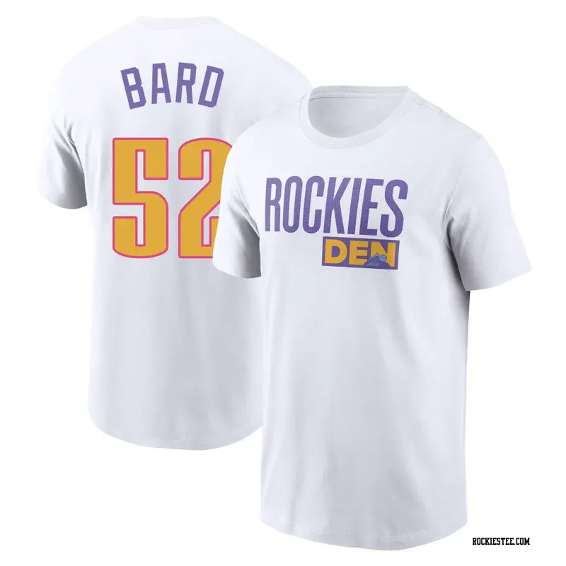Youth Colorado Rockies ＃52 Daniel Bard White 2025 City Connect Wordmark Name & Number T-Shirt