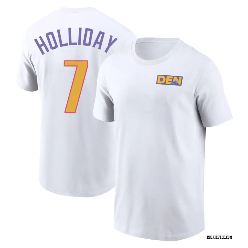 Youth Colorado Rockies ＃7 Matt Holliday White 2025 City Connect Graphic Name & Number T-Shirt
